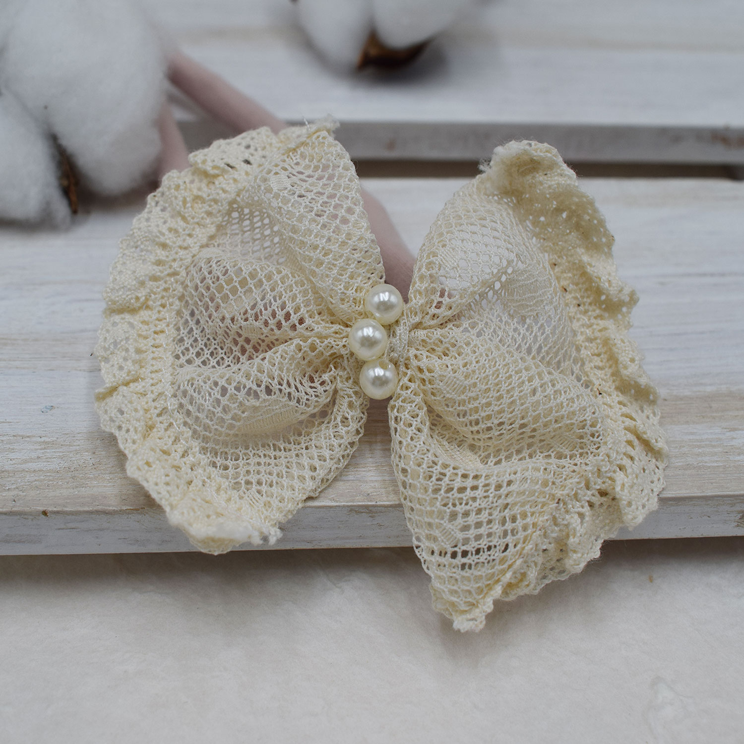 ivory-lace-bow-headband-newborn φιόγκος μαλλιών