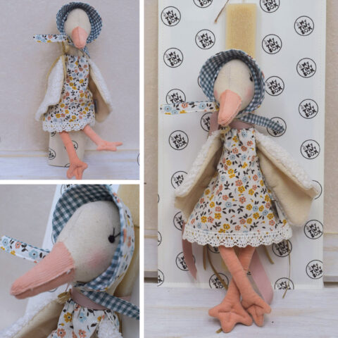 Πασχαλινή Λαμπάδα Χειροποίητη Άσπρη Υφασμάτινη Πάπια